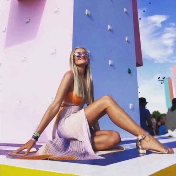 A.L.C. Sienna Ombre Dress in Multi Ombre Pleated in Size 6 - Picture 7 of 15